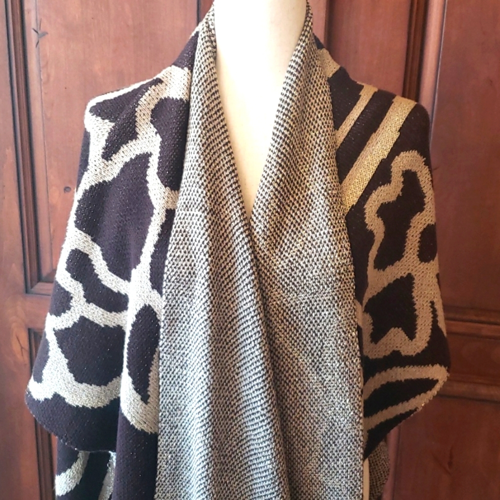 Chico's Block Leopard Print Poncho One Size - image 6